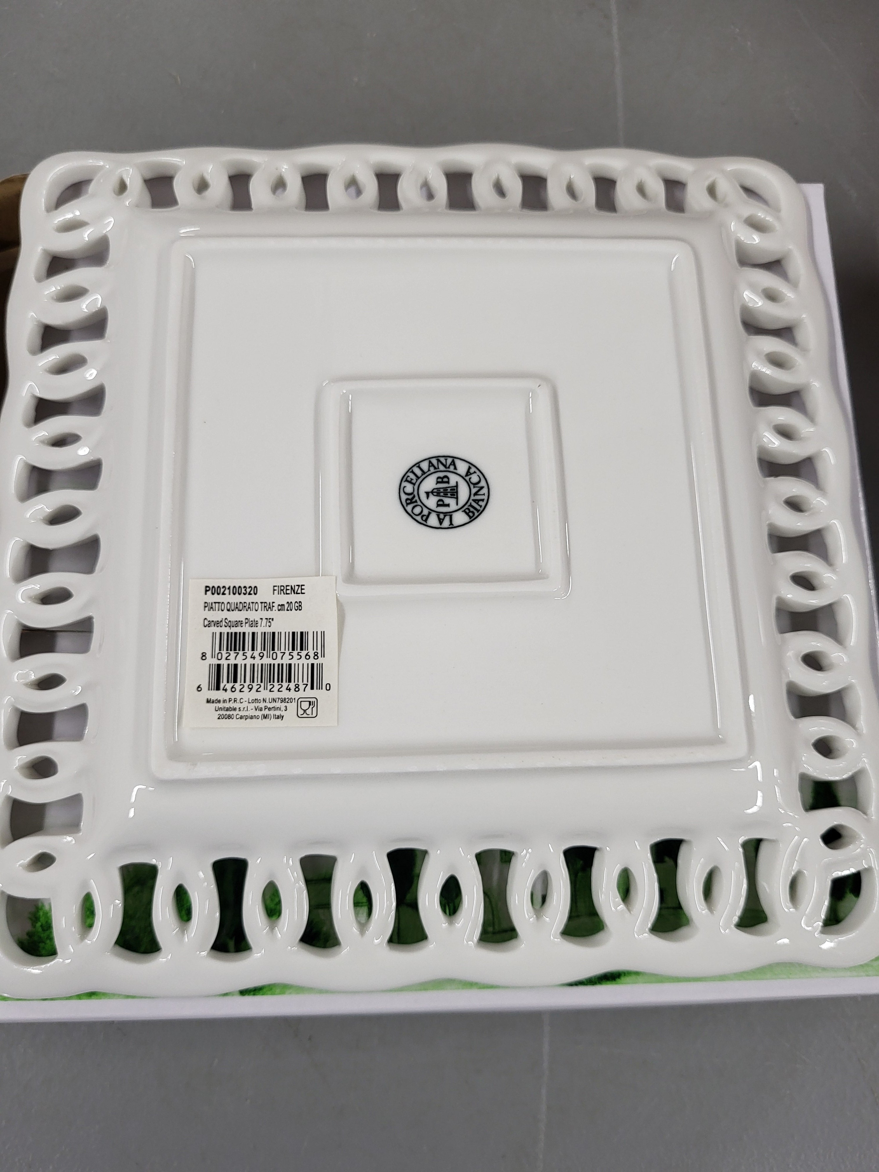 La Porcellana Bianca Firenze Carved Square Plate