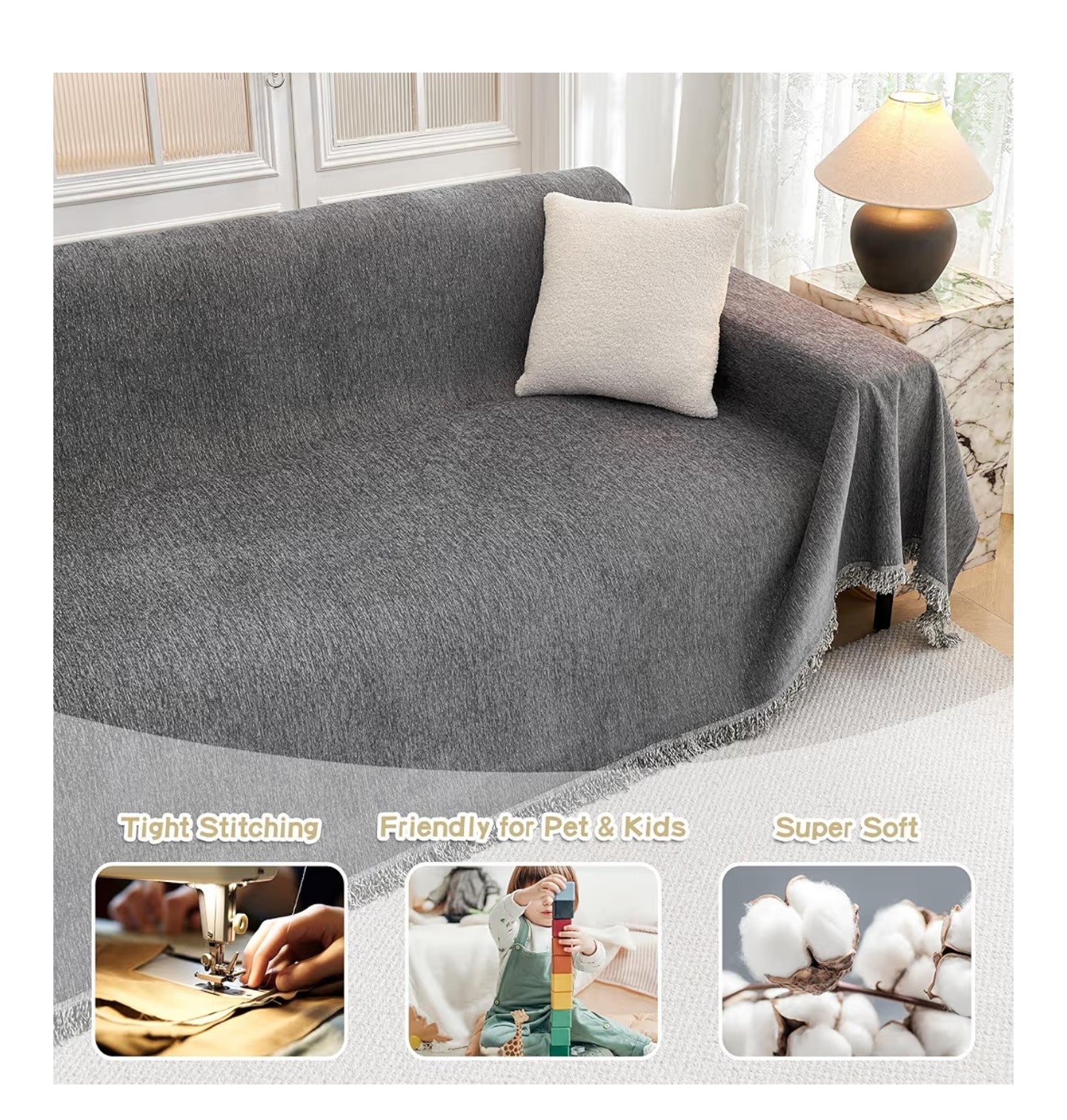 MYSKY HOME Couch Cover for Dogs, Washable Couch Covers