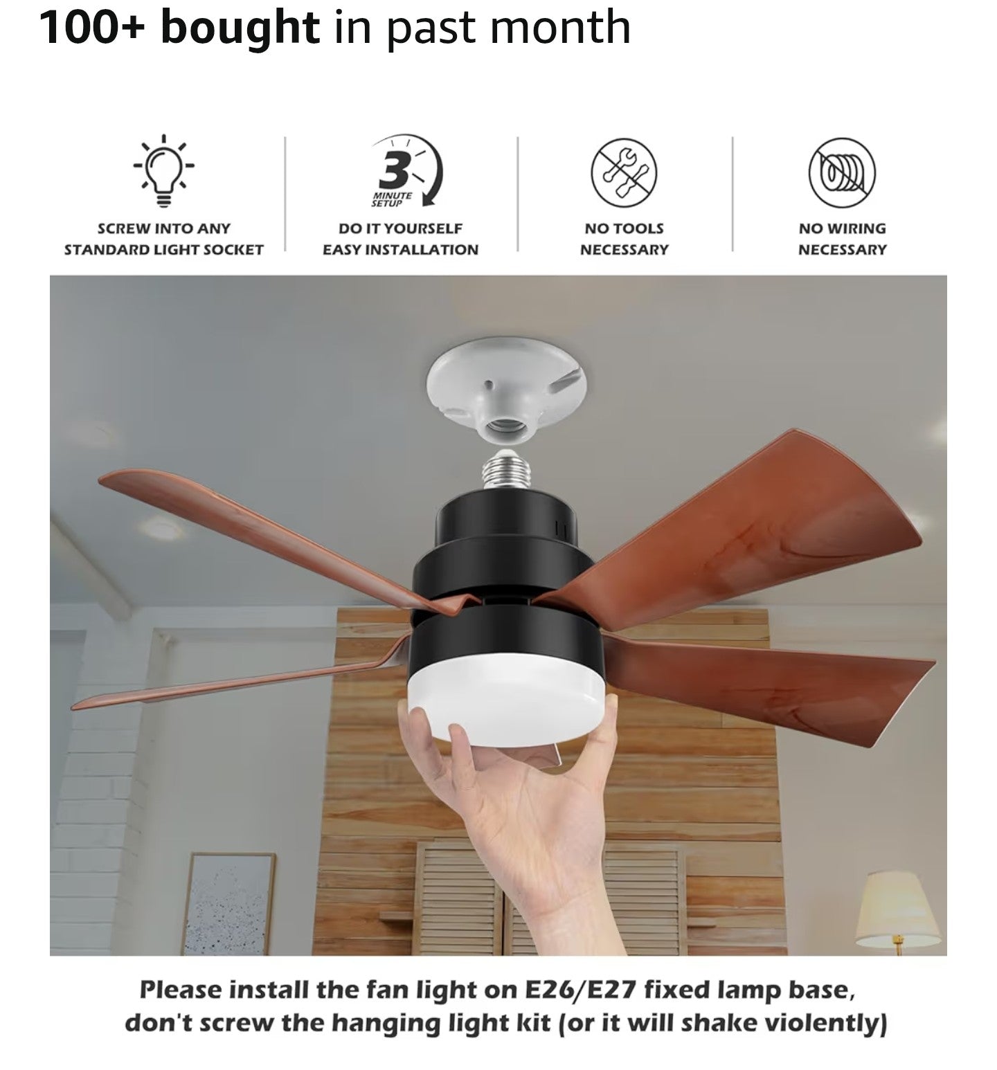 EEK Socket Fan Light with Ultra Quiet Design