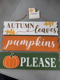 Autumn Leaves Pumpkins Please Wall Decor