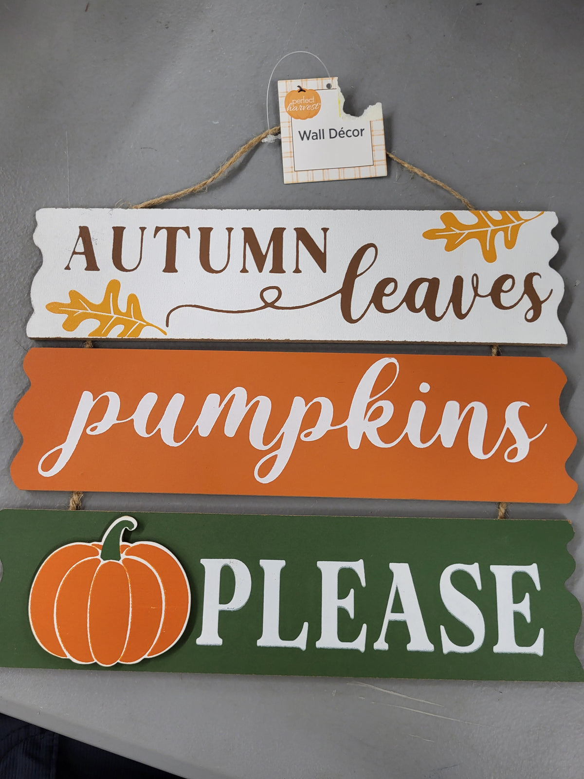Autumn Leaves Pumpkins Please Wall Decor