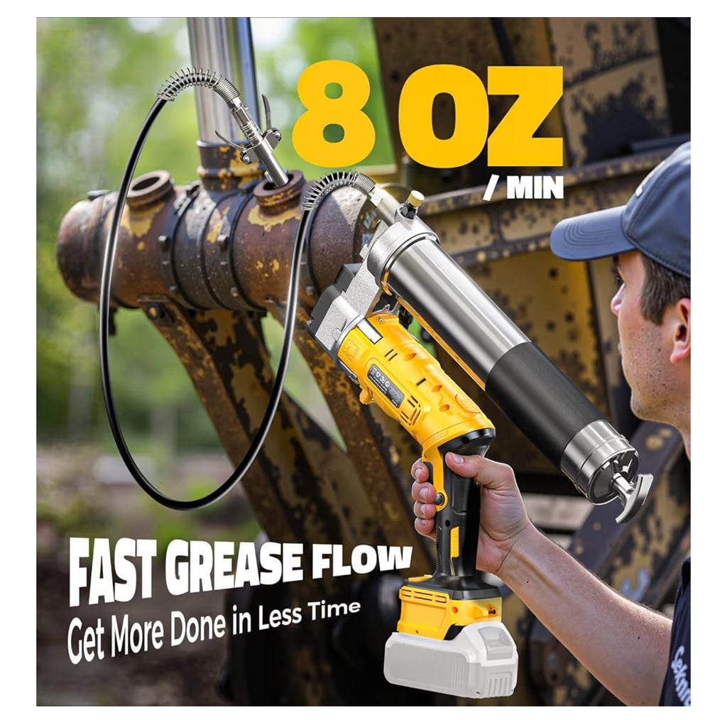 Ecarke Cordless Grease Gun Compatible with DeWalt 20V Battery.