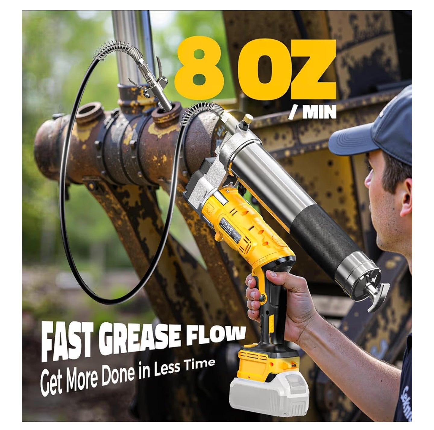 Ecarke Cordless Grease Gun Compatible with DeWalt 20V Battery.