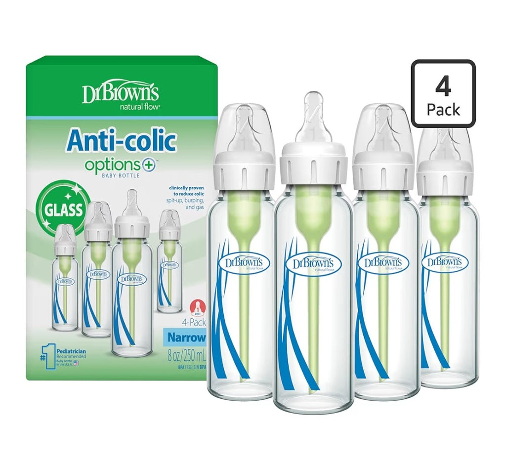 Dr. Brown's Anti-Colic Baby Bottles 8oz Narrow Glass