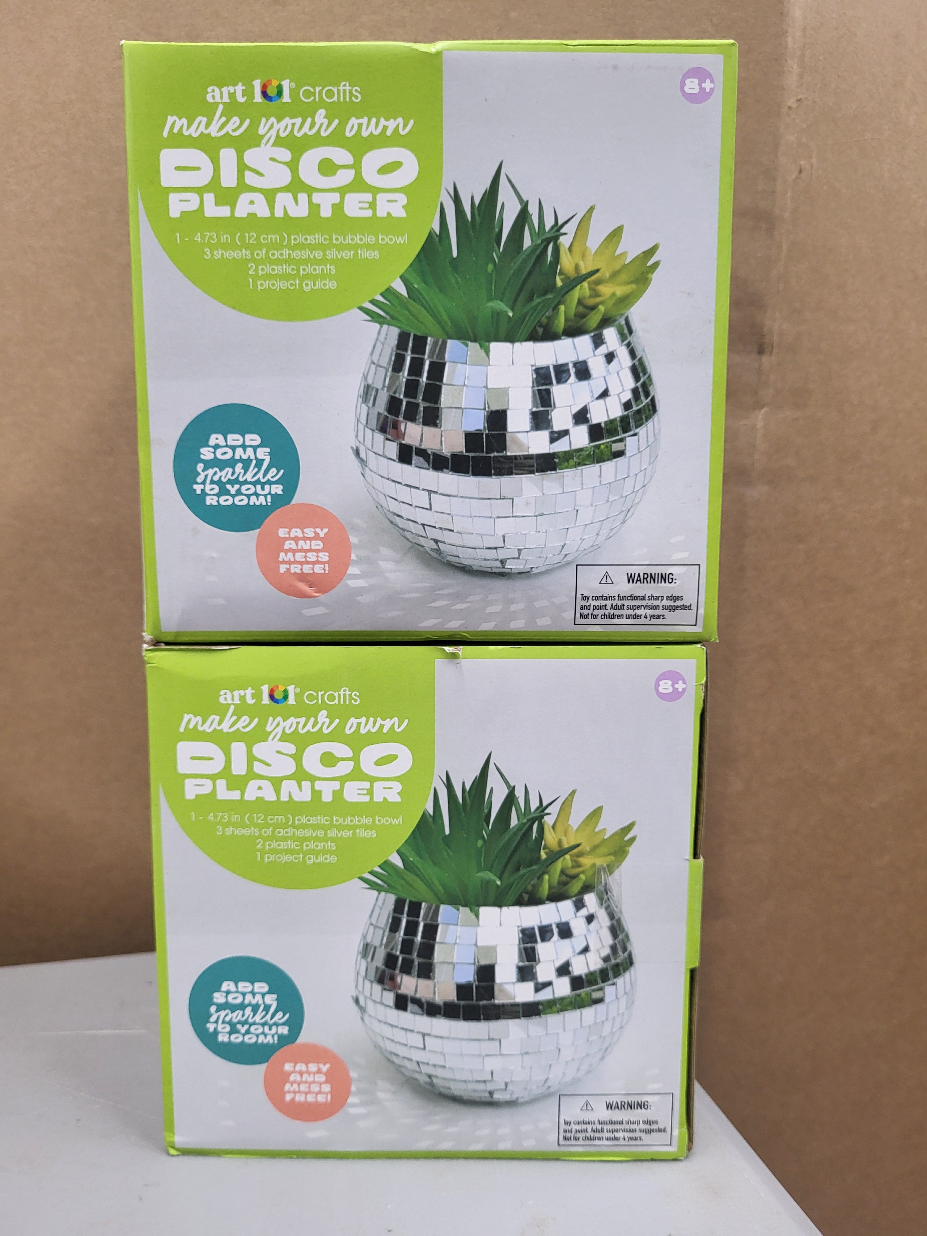 Make your own disco planter (Silver) 2 pack