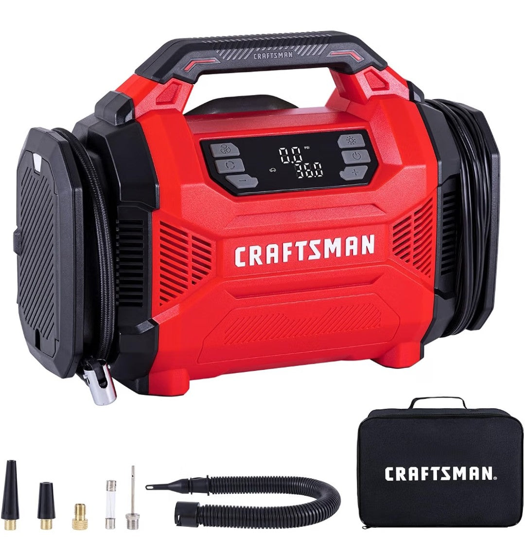 CRAFTSMAN Dual Power Tire Inflator 12V DC Car Plug