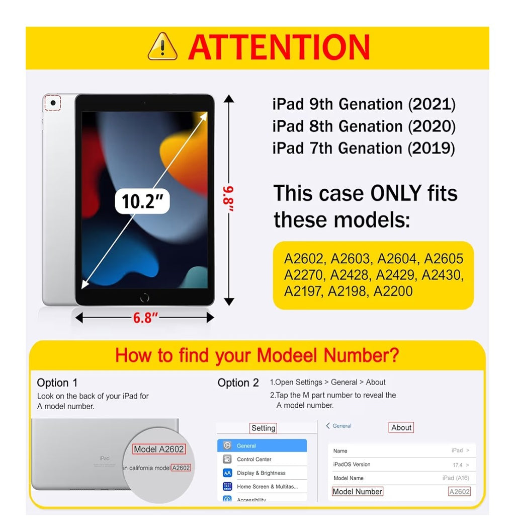 iPad 10.2in, 7th, 8th, 9th Gen Mektron Printed Case