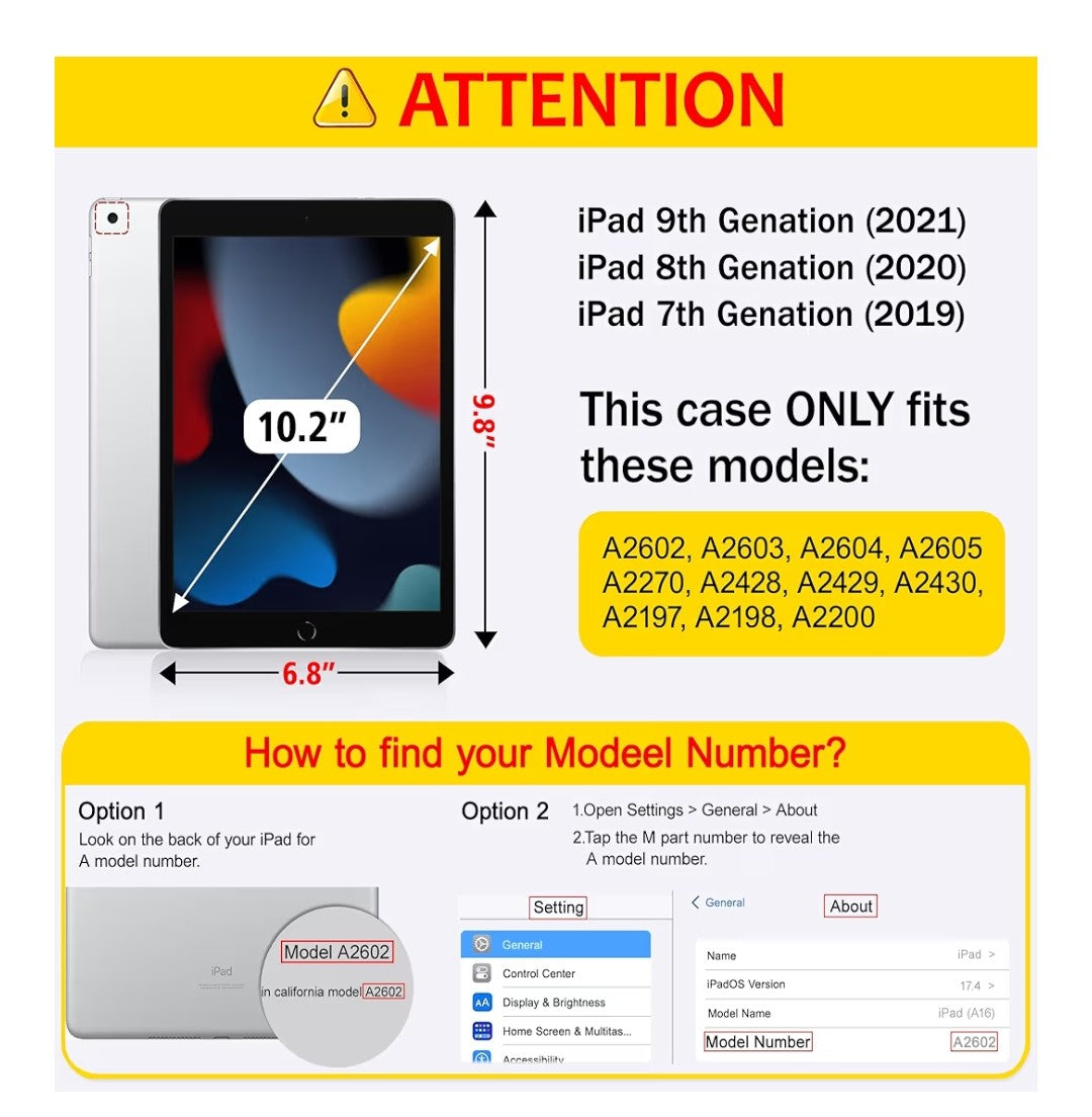iPad 10.2in, 7th, 8th, 9th Gen Mektron Printed Case