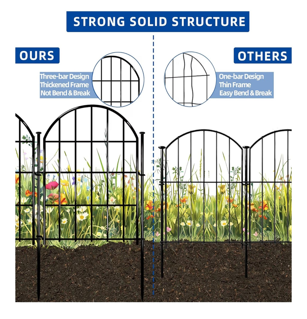 Decorative Garden Fence, 17in X 10.8ft No Dig Fence Panels