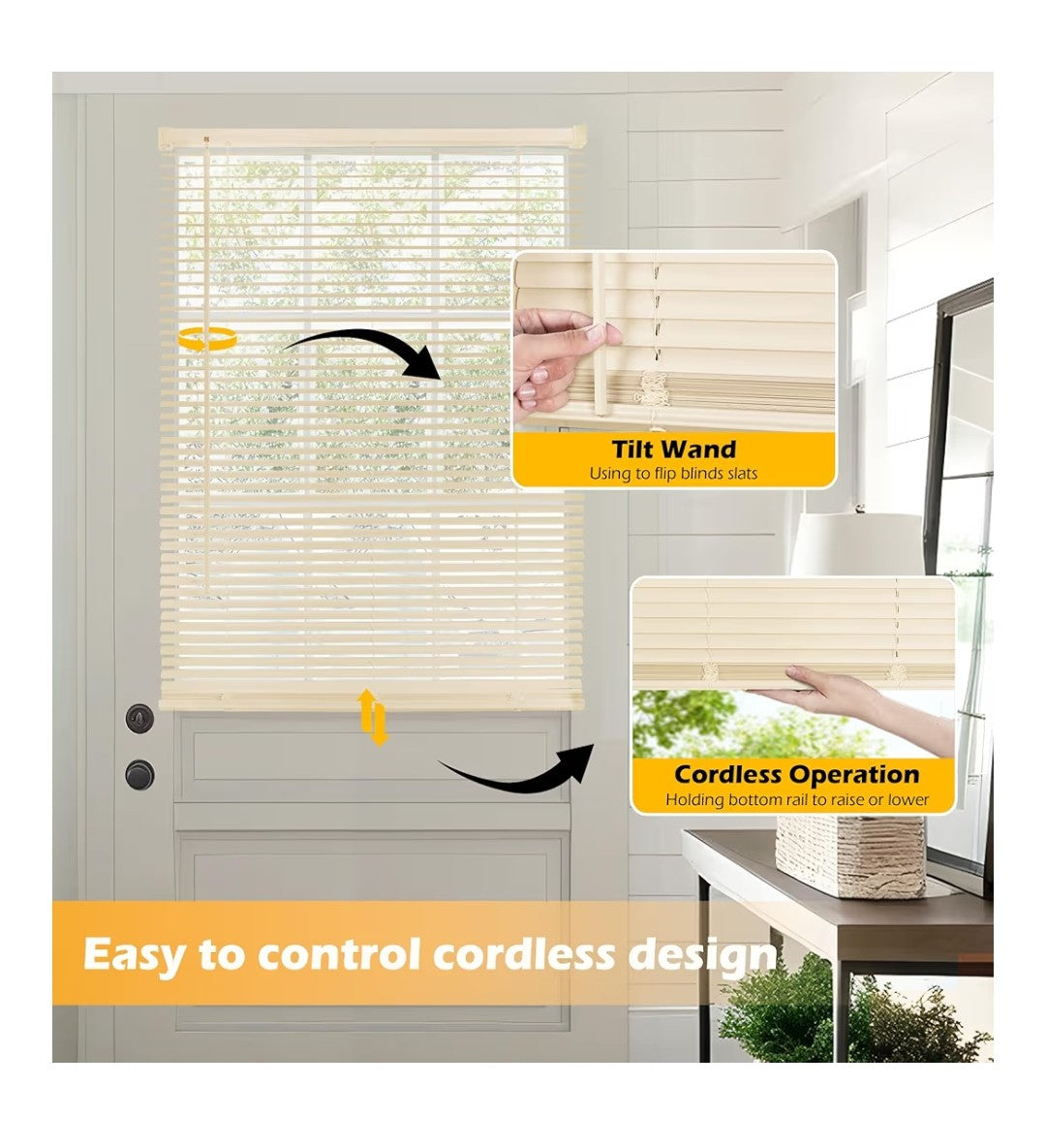 LazBlinds Mini Vinyl Blinds 1in (Beige)