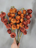 Velvet Pumpkin Stems (4 pack)