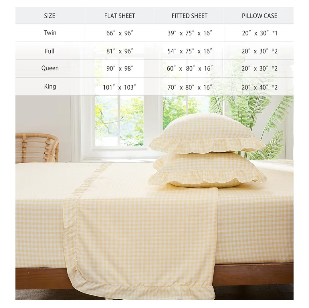 Kisswish Twin Size Sheet Set (Yellow)