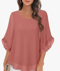 3/4 Ruffle Sleeve Blouse (Large)