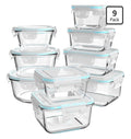 Glass Food Storage Containers 9 Containers and 9 Lids