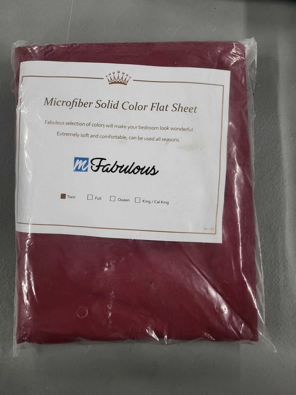 Fabulous Twin Size Flat Sheet (Burgundy)