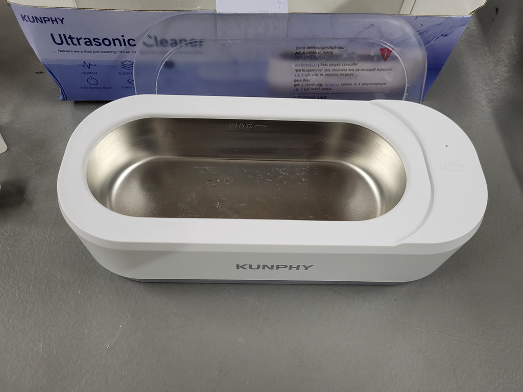 KUNPHY Jewelry Cleaner, 46KHZ, 12OZ Capacity, Ultrasonic Jewelry Cleaner with 50ml Solution, One-Touch Operation, Professional Ultrasonic Cleaner Idea for Silver, Gold Jewelry, Glasses, Rings, Diamond