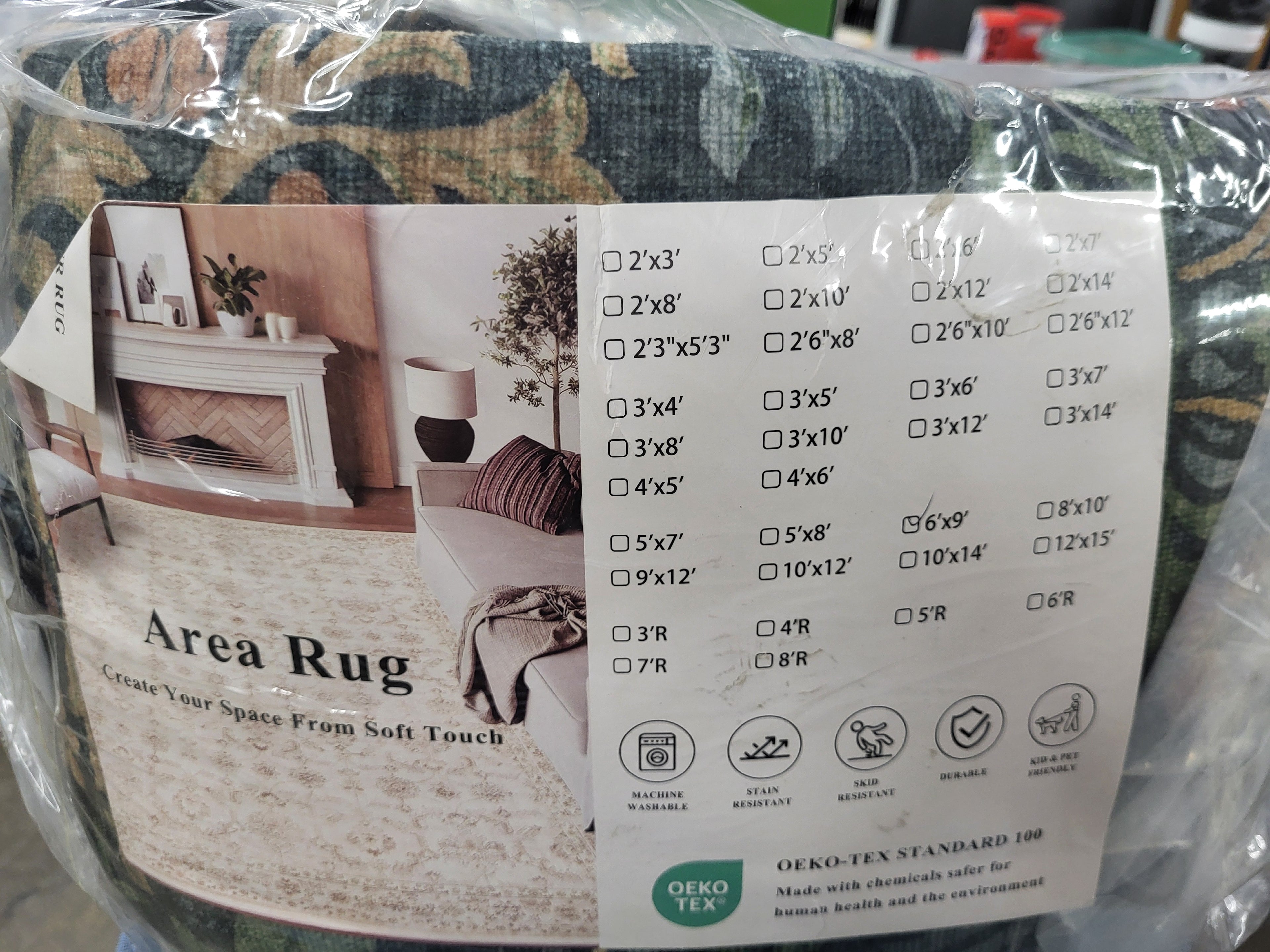 Area Rug 6x9ft