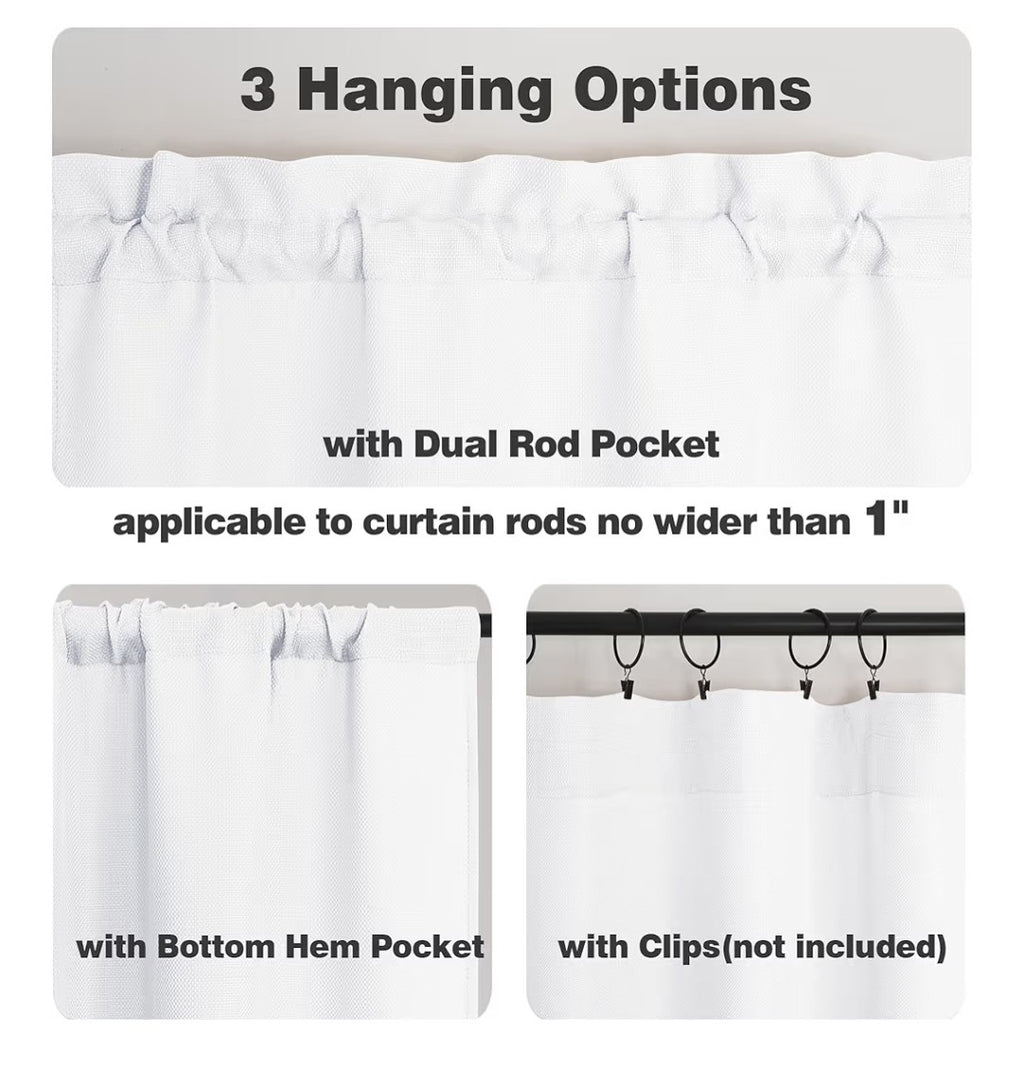 Chyhomenyc White Curtains 50x108in 2 pannels