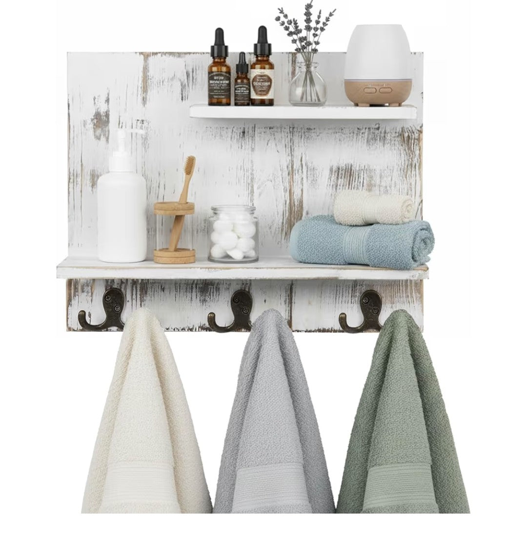 2-Tier Wall Mounted Bathroom Storage Shelves