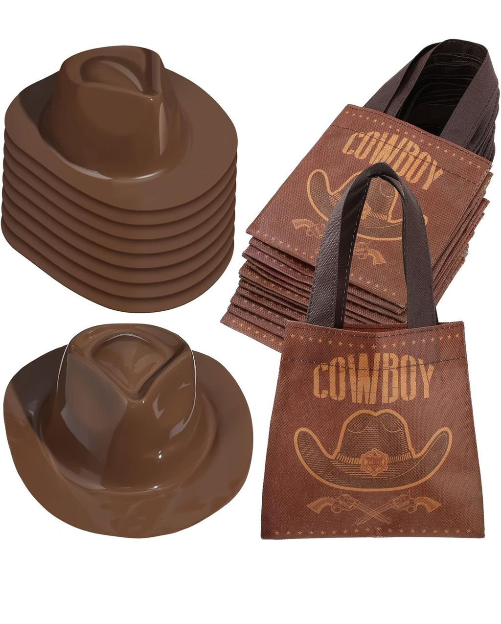 SATINIOR 24 Pcs Plastic Cowboy Hats for Kids Set Western Party