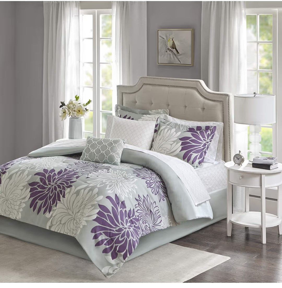 Madison Park Maible Cozy Bed 9pc Floral Comforter set