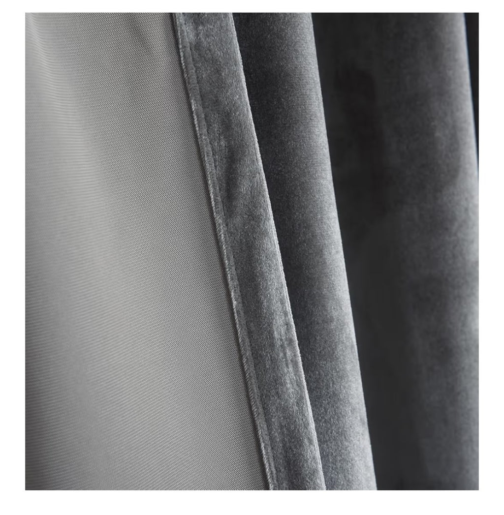 Velvet Blackout Curtains 2 Pannels 52x120in (Silver)