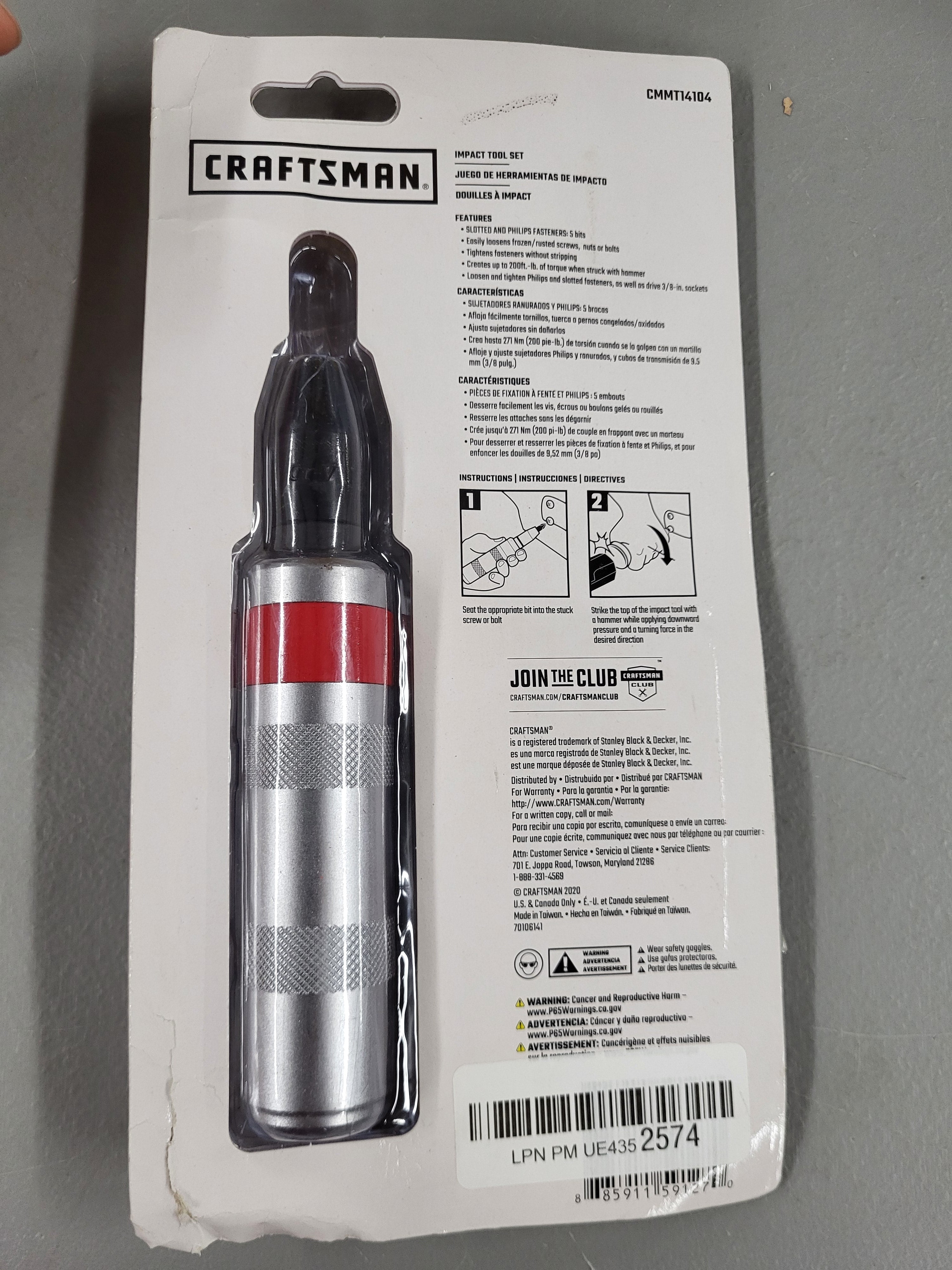 Craftsman Hand Impact Driver (Missing a bit and Flat 8 is twisted)