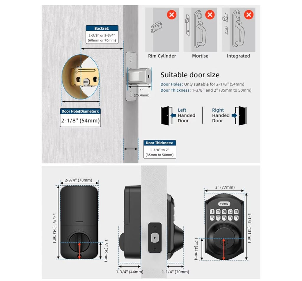 Teeho TE001 Keyless Entry Door Lock