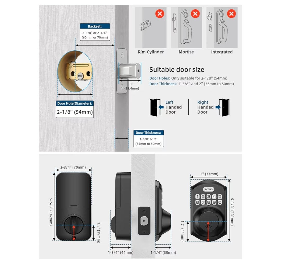 Teeho TE001 Keyless Entry Door Lock