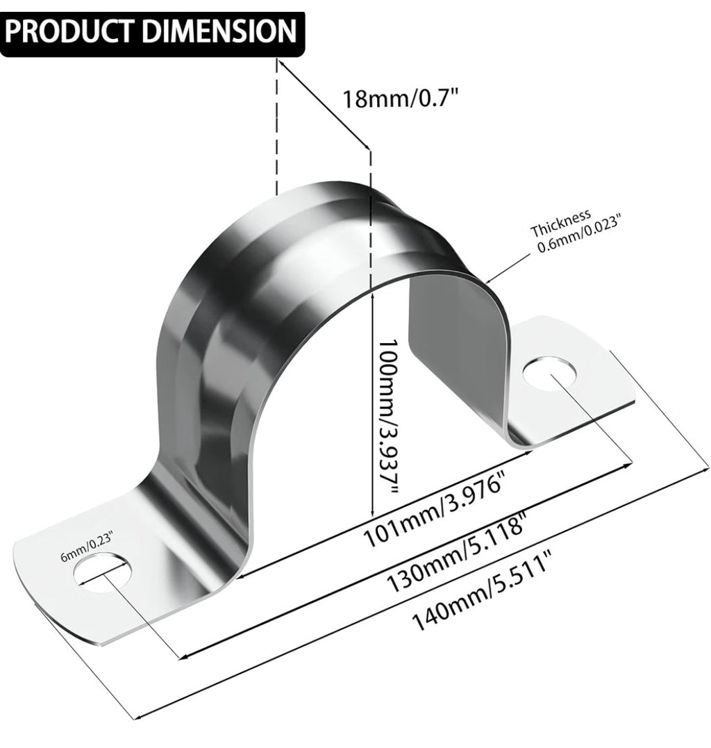 Pipe Clamps 5 1/8 inch (10 pieces)