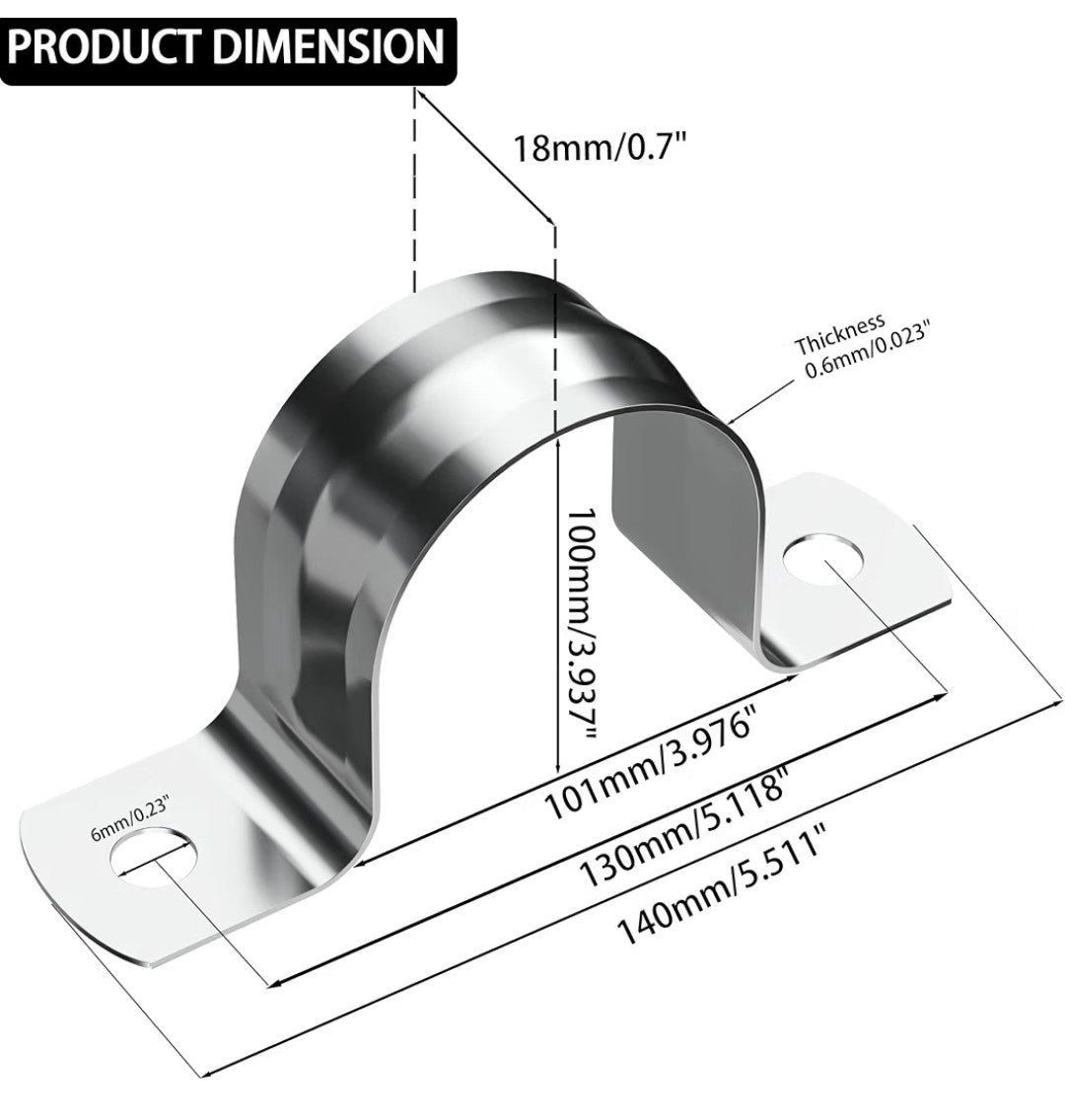 Pipe Clamps 5 1/8 inch (10 pieces)