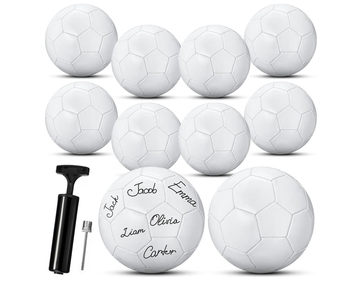 Jexine All White Soccer Ball Plain White Soccer Balls Blank