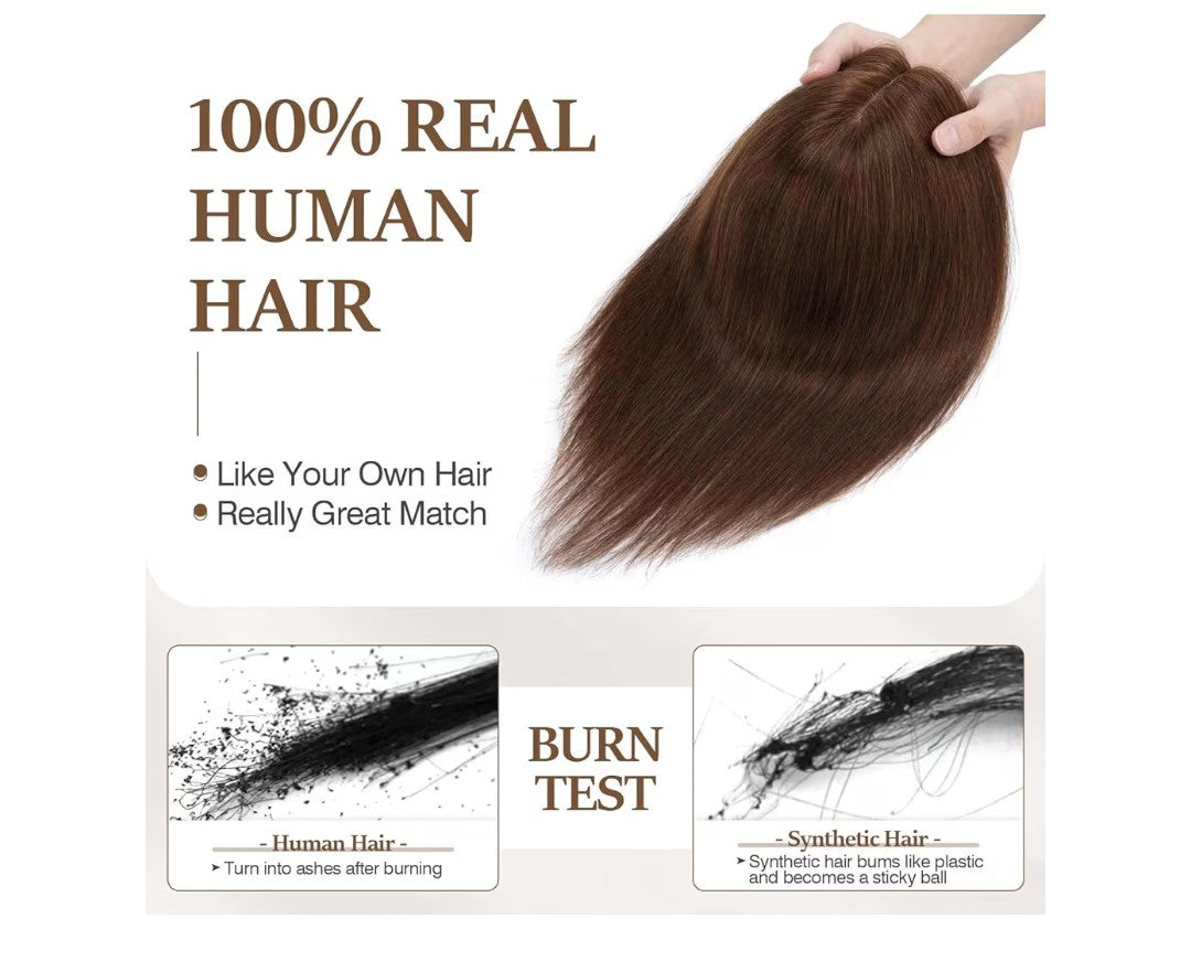 Rich Choices Hair Topper Medium Brown 10in