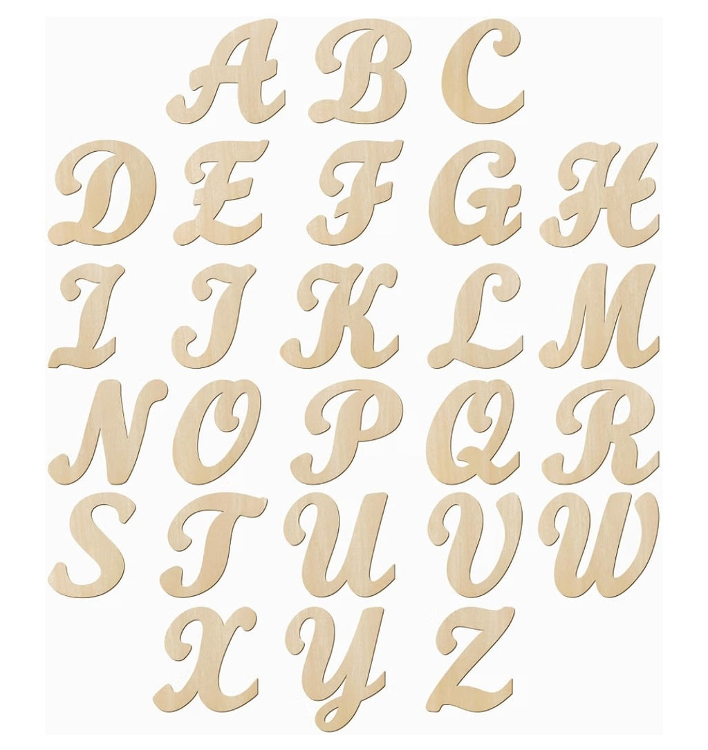 6in Wooden Letters Unfinished 86 Pieces