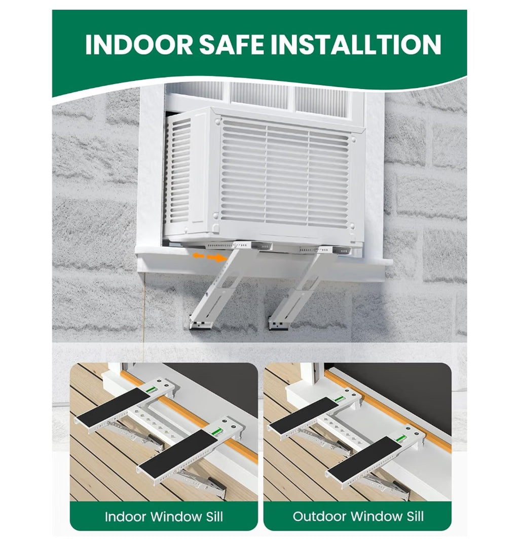Window Air Conditioner Support Bracket: Heavy Duty Window AC Bracket with 2 Arms.
