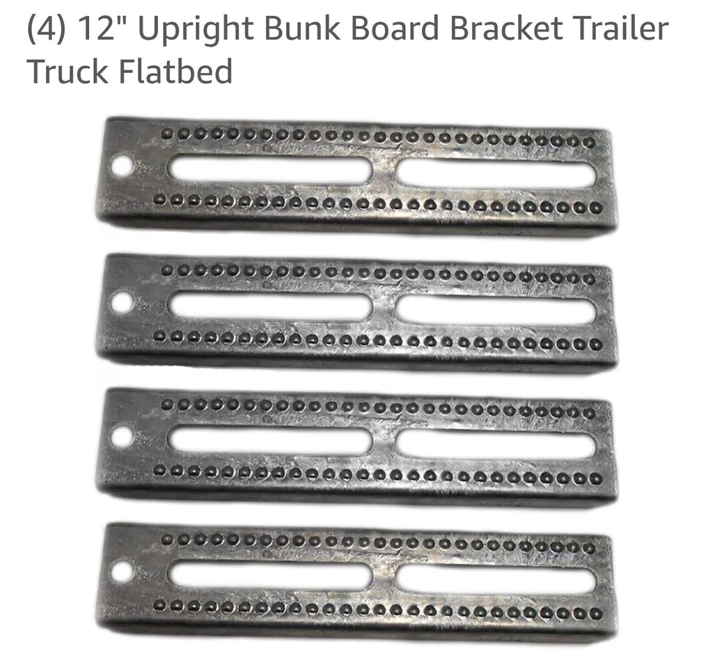 (4) 12" Upright Bunk Board Bracket Trailer Truck Flatbed