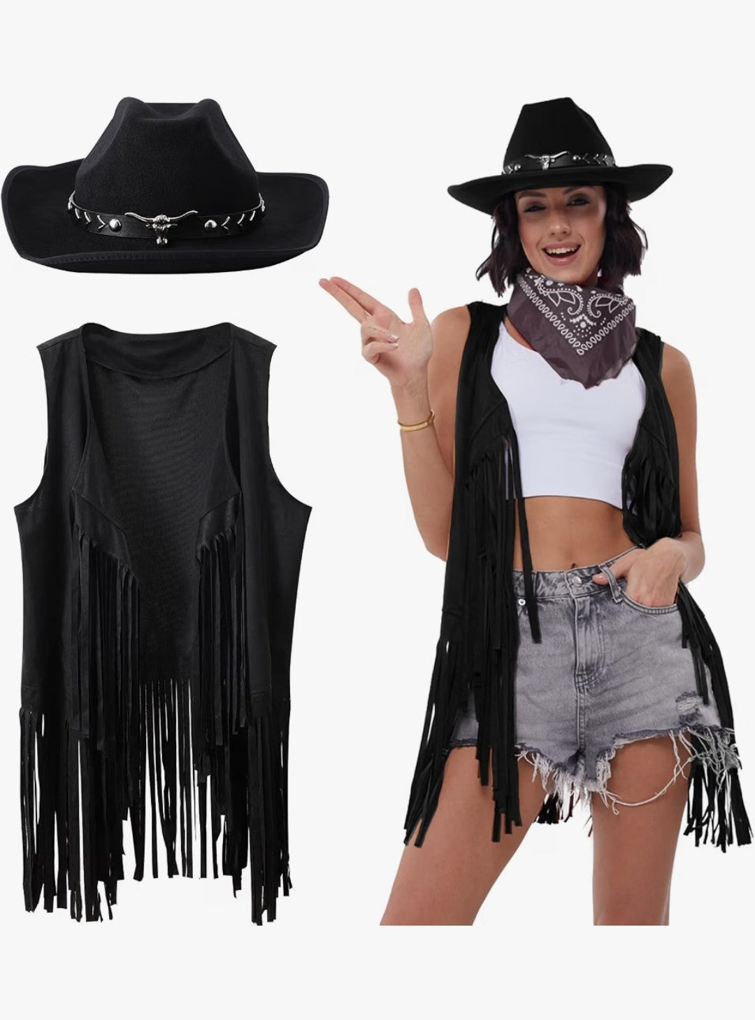 3-Piece Cowgirl Costume Set (Small)