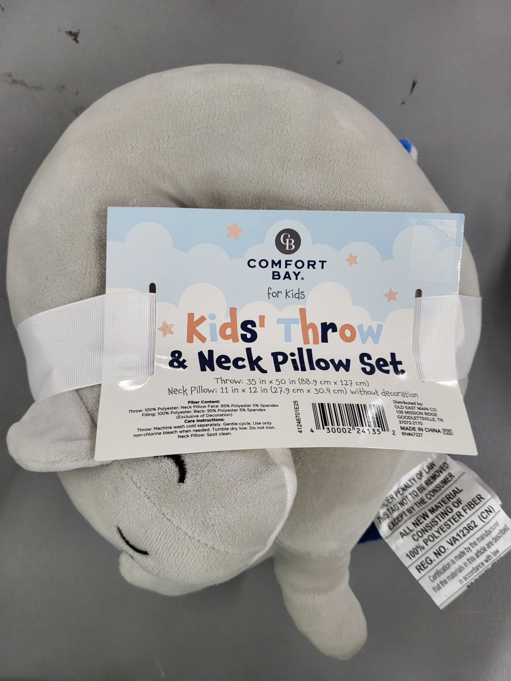 Kids Shark Throw Blanket and Neck Pillow Set