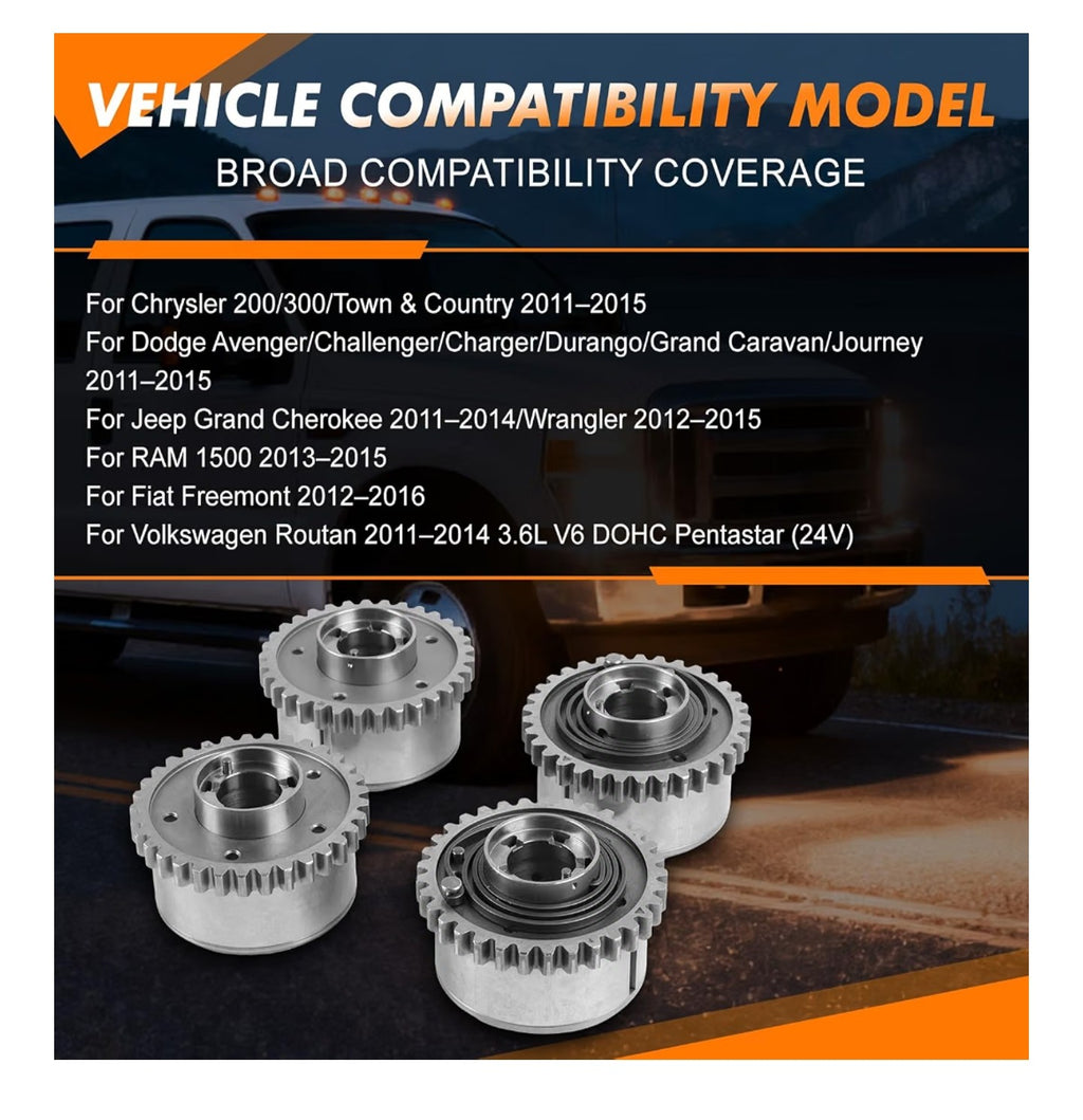 4pcs VVT Timing Sprocket Gear Camshaft Adjuster 5184369AH 5184370AH