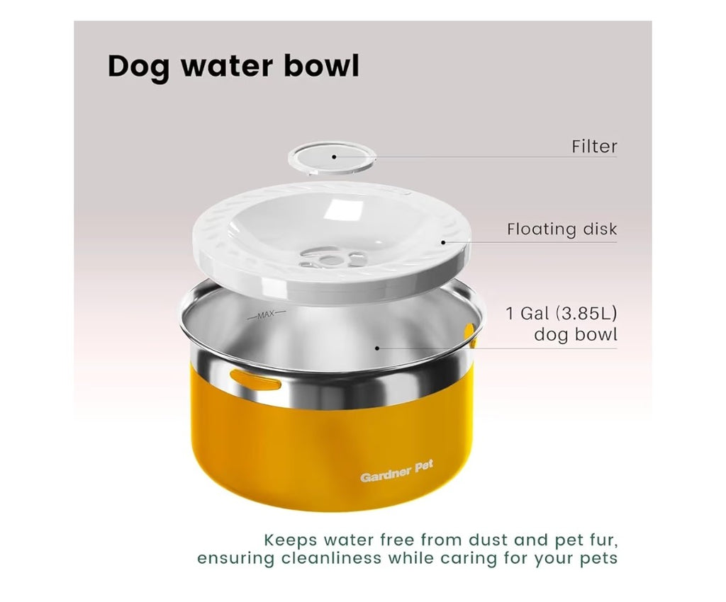 Garden Pet 1gal Slow Water Bowl