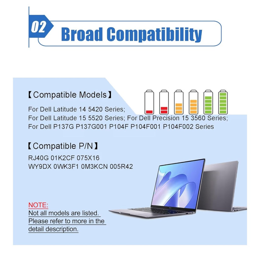 63Wh RJ40G Laptop Battery