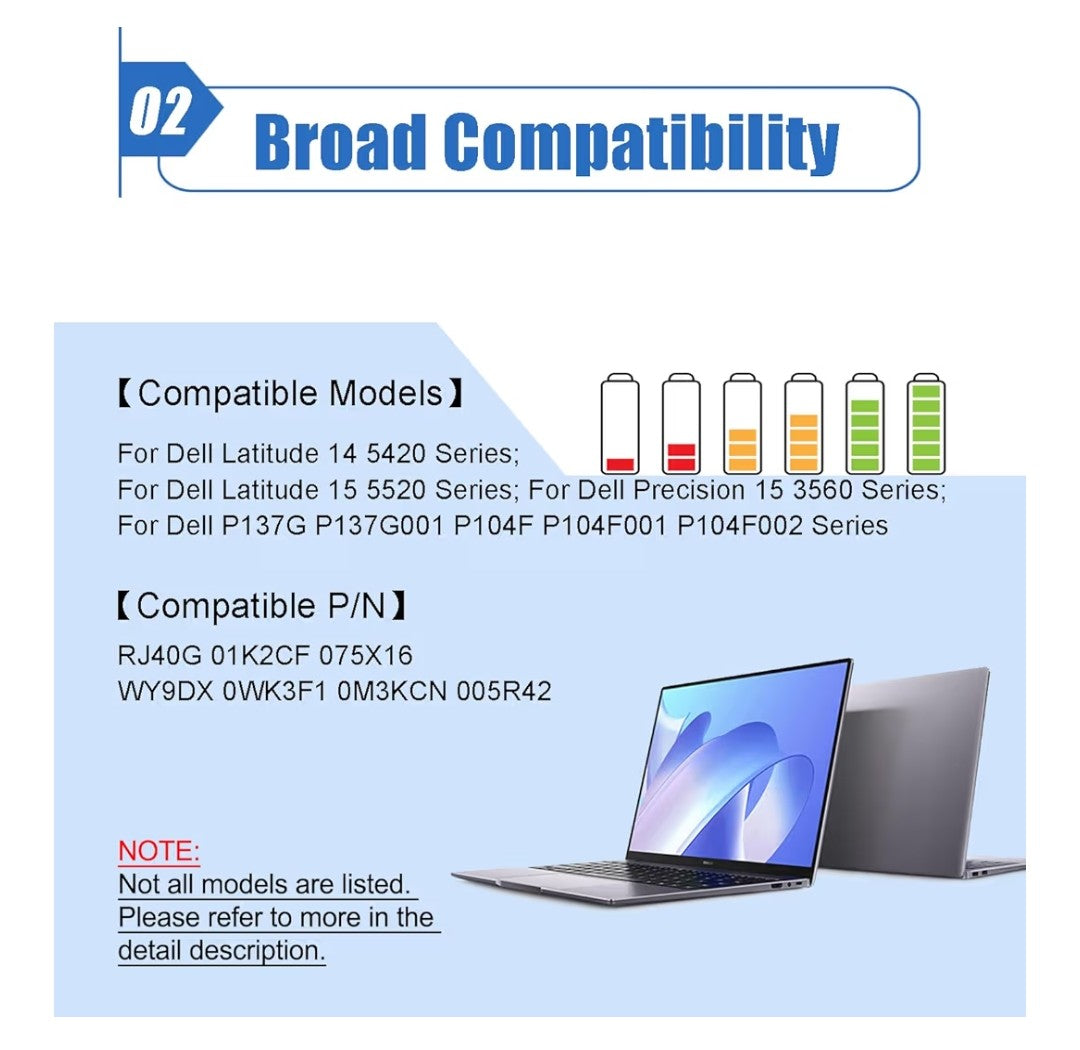 63Wh RJ40G Laptop Battery