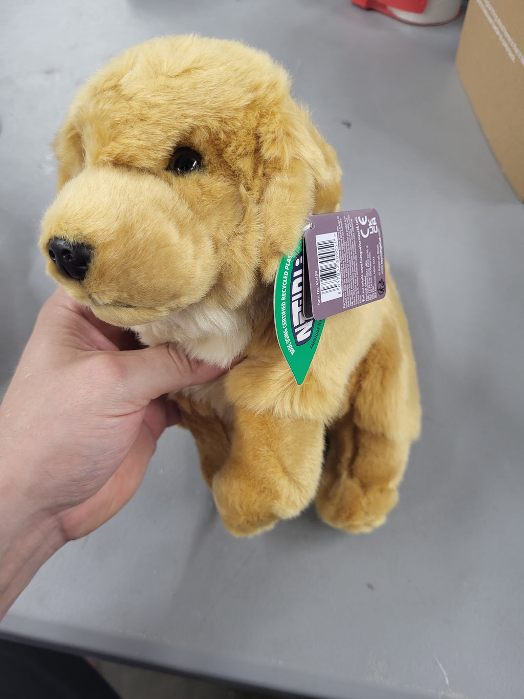 Living Nature Golden Retriever Stuffed Animal | Fluffy Dog Animal | Soft Toy for Kids | 8 inches