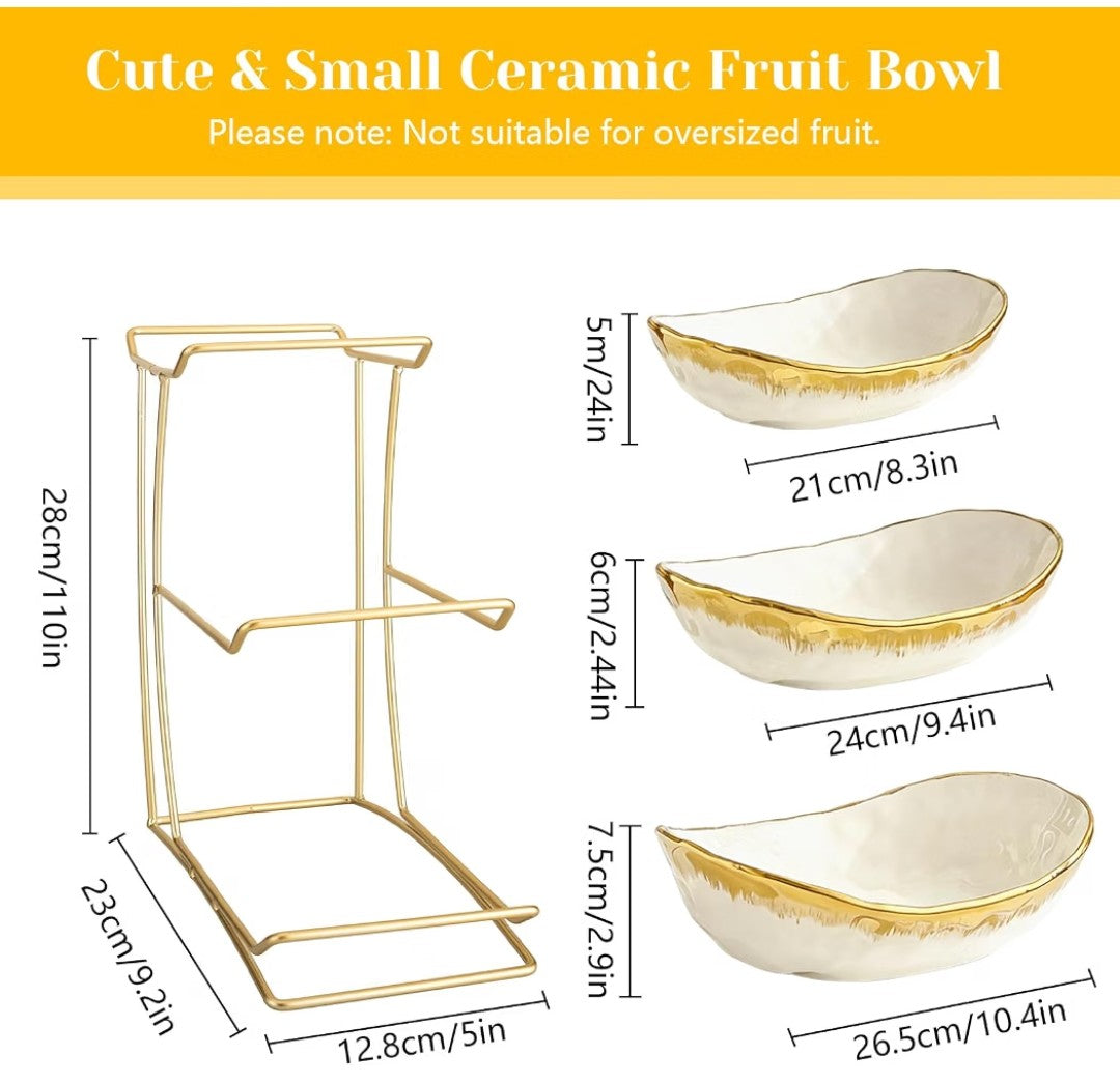 YYW 3 Tier Ceramic Fruit Bowl