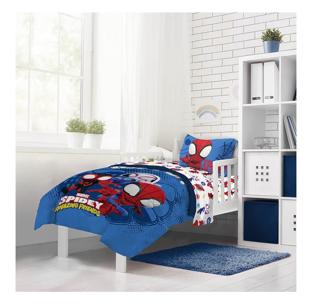 Spider and His Amazing Friends 4pc Toddler Bed Set