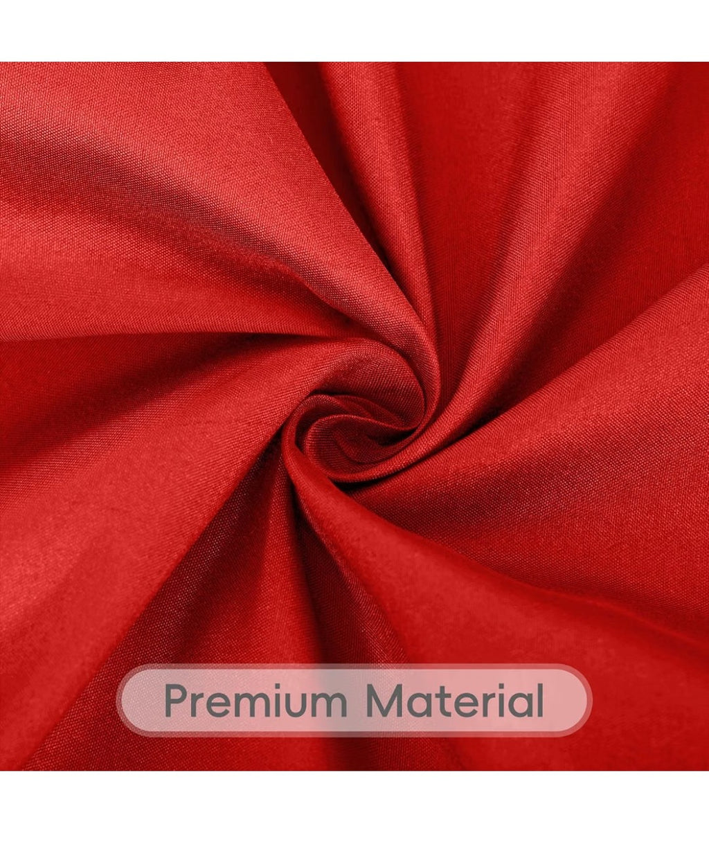 RestfulGlow 8 Pack Red Round Tablecloth 120 Inch
