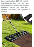 Lawn Leveling Rake 30"X 10" for Soil, Gravel Leveling