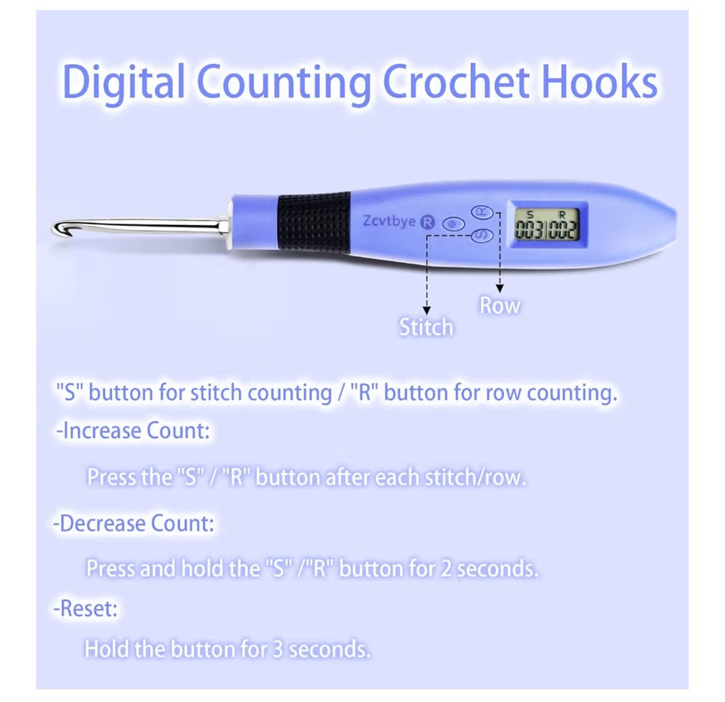 Counting Vrochet Hook Set with Case (12 metal heads)