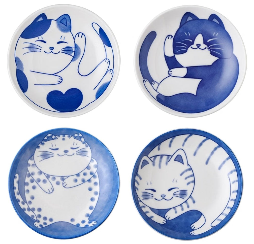Japanese cute Cat Plate (Set of 4)
