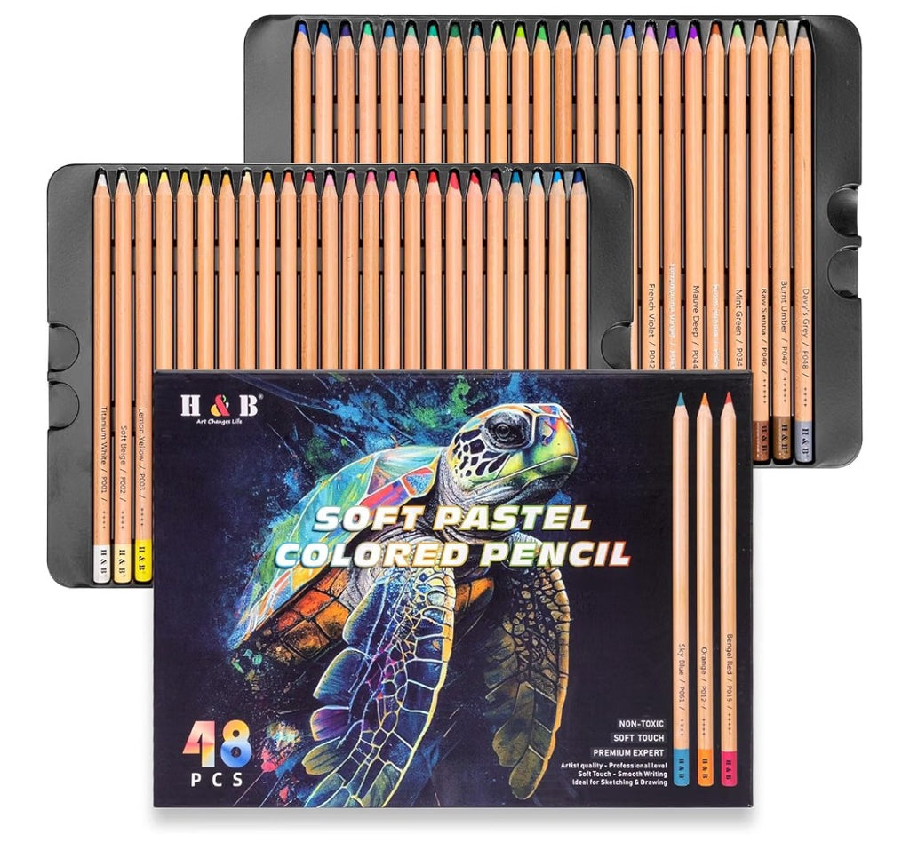 H&B Soft Pastel Colored Pencils (48 count)